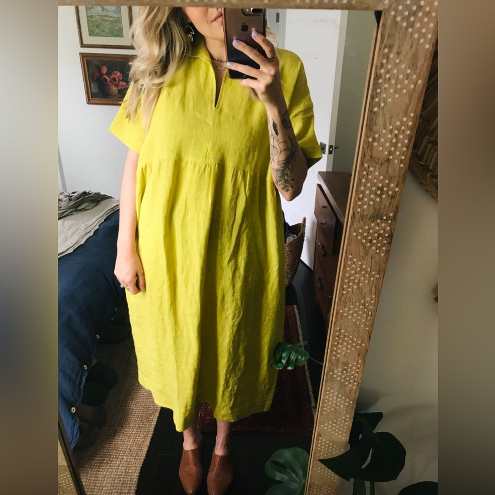 Ilana Kohn Collared Neon Yellow Dress